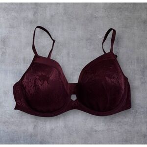 Soma Lightest Lift Modern Coverage Underwire Bra Burgundy Wine Size 34D